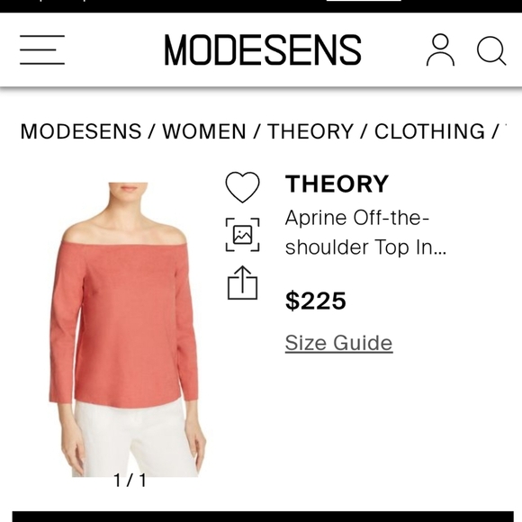 Theory Aprine New Stretch Linen Off the Shoulder Top in Carmine Red P (00-0) - Picture 16 of 16